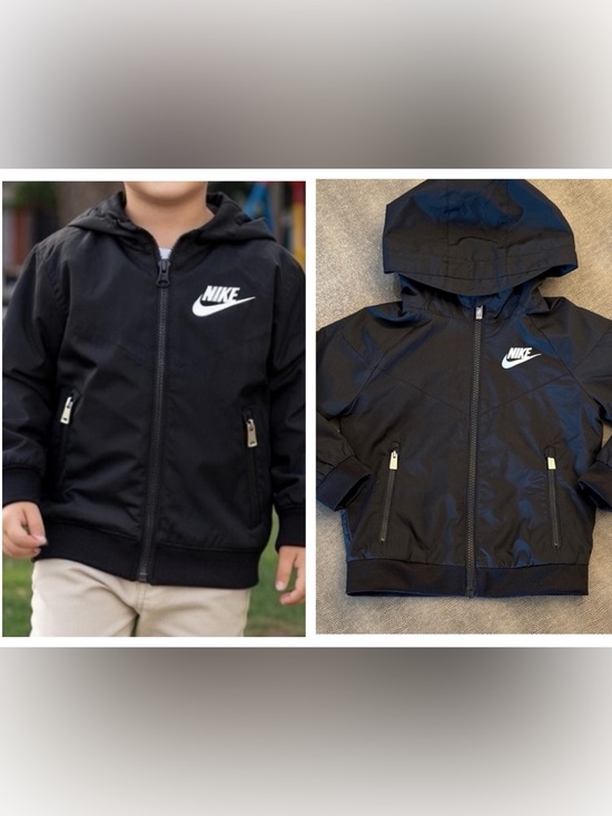 Nike Other - Nike Kids Black Full-Zip Hooded Windbreaker Jacket | Boys 3T